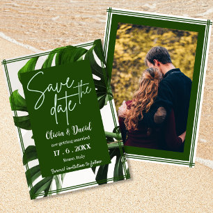 Beach Palm Tree Destination Tropical Save The Date Invitation