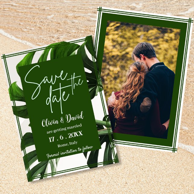 Beach Palm Tree Destination Tropical Save The Date Invitation (Creator Uploaded)