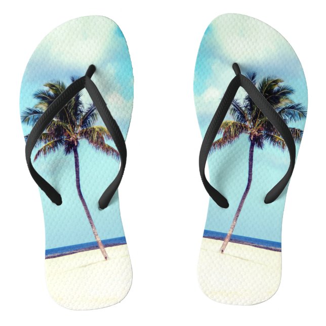 Beach Palm Tree Flip Flops (Footbed)