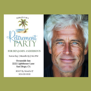 Beach Palm Tree Retirement Party Invitation