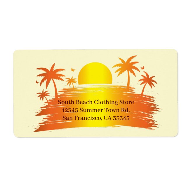 Beach Palm Tree Sunset Tropical Personal Business (Devant)