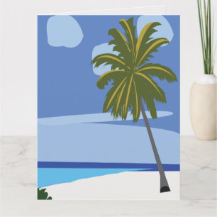 Beach Palm Tree Vacation Beach Greeting Card