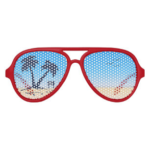 Beach Palm Trees Aviator Sunglasses
