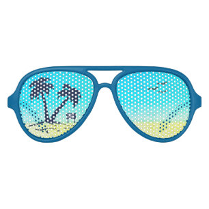 Beach Palm Trees  Aviator Sunglasses