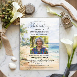 Beach Palm Trees Celebration Of Life Photo Postcard