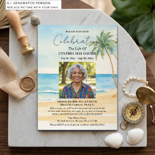Beach Palm Trees Celebration Of Life Photo Postcard