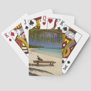 Beach, palm trees & lounger playing cards