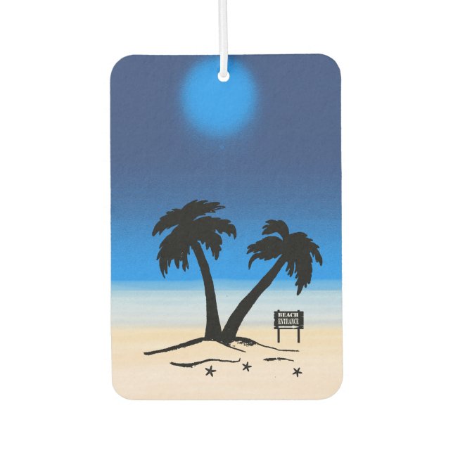 Beach Palm Trees Midnight Blue Air Freshener (Front)