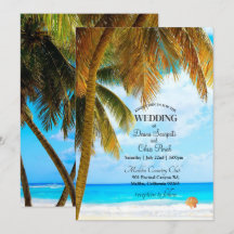 Beach Palm Trees Ocean Destination Wedding