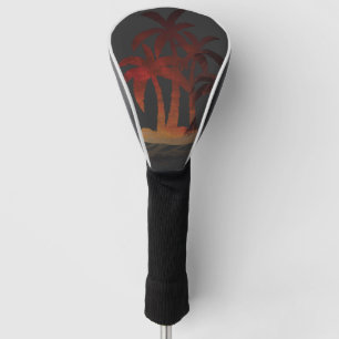 Beach Palm Trees Sunset Golf Head Cover