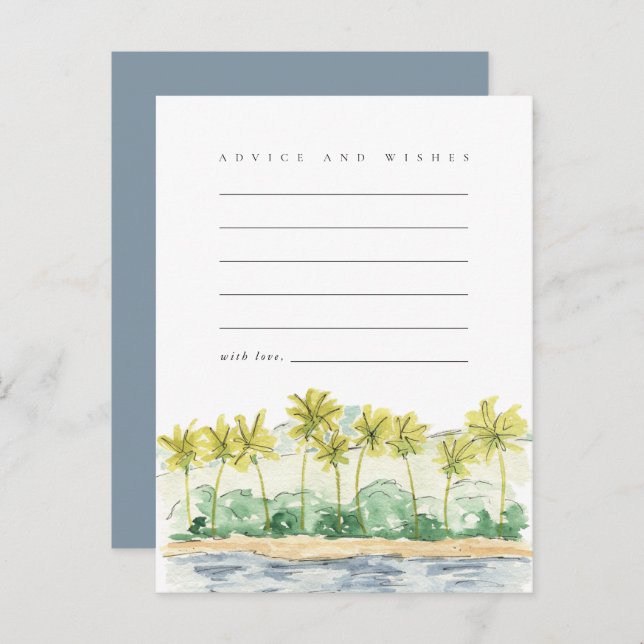 Beach Palm Trees Tropical Advice and Wishes Card (Front/Back)