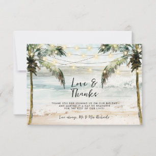 beach palms love and thanks tropical thank you card