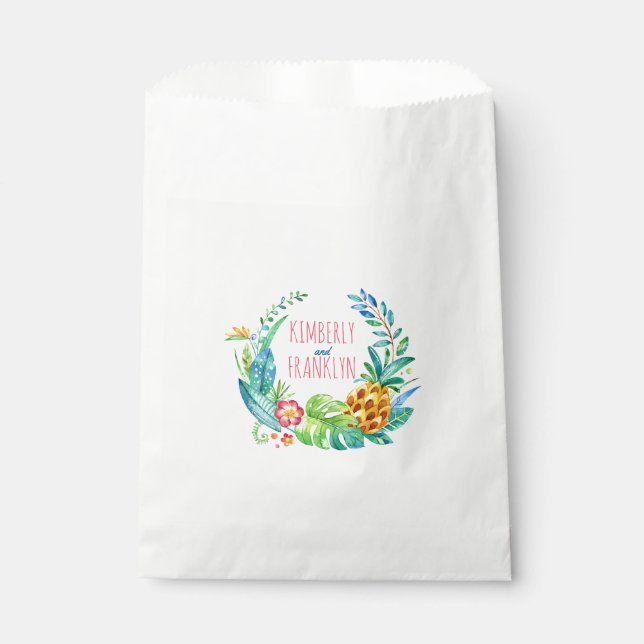beach palms pineapple tropical favour bag (Front)
