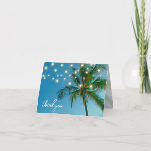 Beach Palms String Lights Blank All Occasion  Thank You Card
