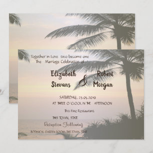 Beach Palms Sunset Faire-part de mariage
