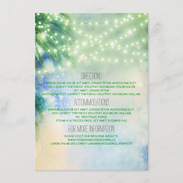 Beach Palms Wedding Details - Information Enclosure Card (Front)