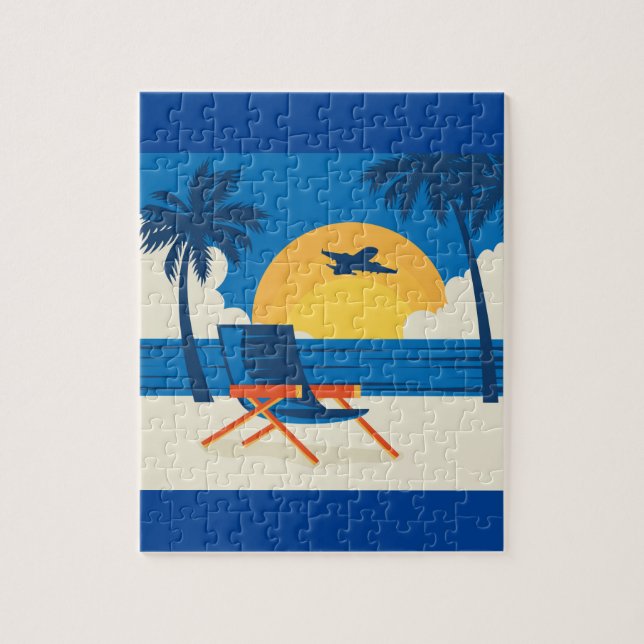 Beach Paradise And Palm Trees Jigsaw Puzzle (Vertical)