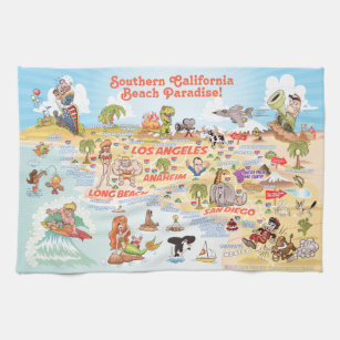Beach Paradise California Kitchen Towel