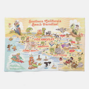 Beach Paradise California Kitchen Towel