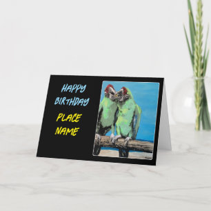 ‘Beach Parrots’ Painting on a  Thank You Card