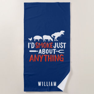 Beach Party BBQ Dad Funny Gag Custom Towel