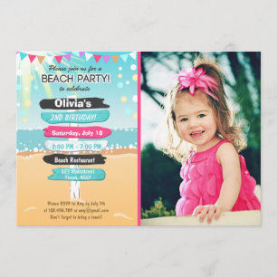 Beach Party Beach birthday Beach invitation