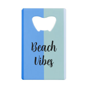 Beach Party, Blue Stripes Credit Card Bottle Opener
