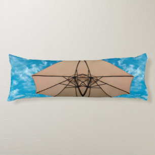 Beach party blues sun ocean umbrella pop colour body pillow