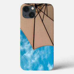 Beach party blues sun ocean umbrella pop colour iPhone 13 case
