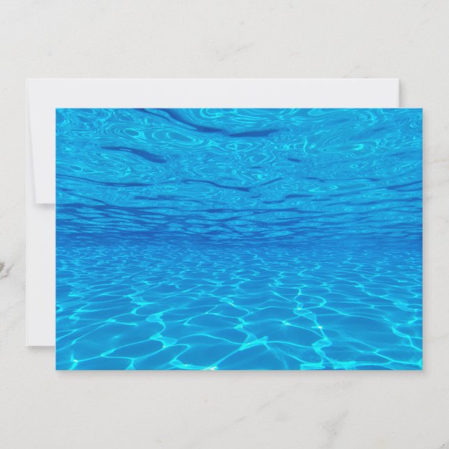 Beach party blues sun ocean water pool pop colour invitation (Front)