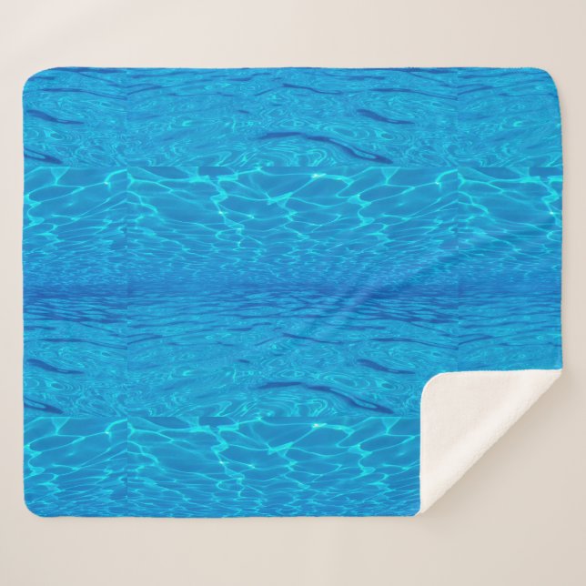 Beach party blues sun ocean water pool pop colour sherpa blanket (Front (Horizontal))