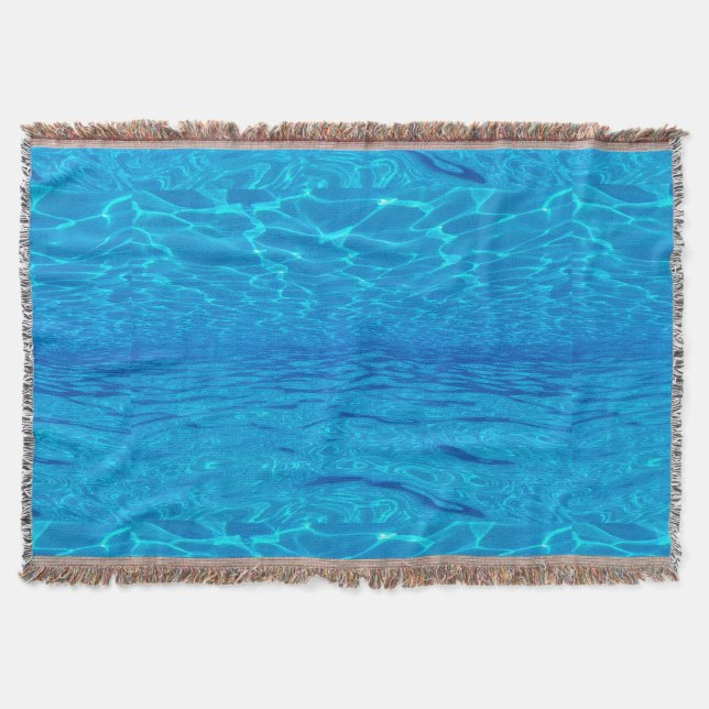 Beach party blues sun ocean water pool pop colour throw blanket (Front)