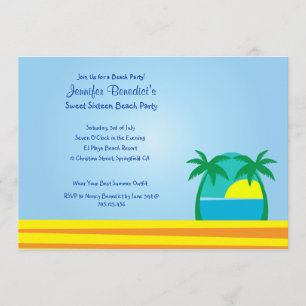 Beach Party Custom Invitation