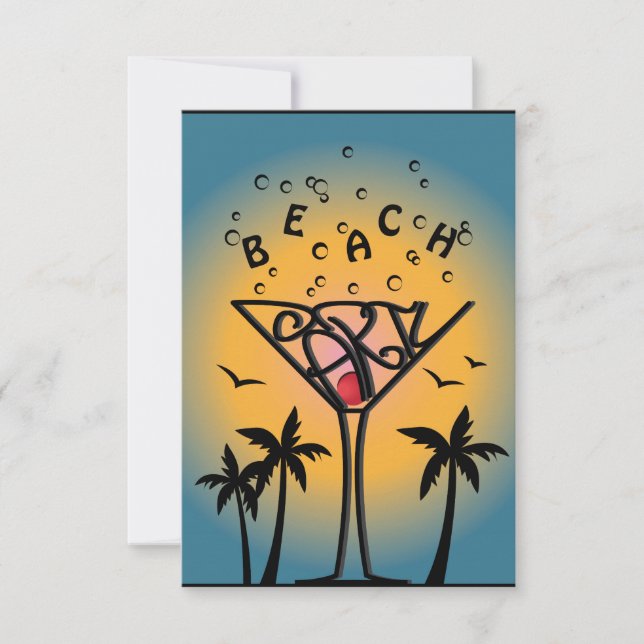 Beach Party design Invitation (Front)