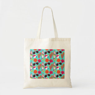 Beach Party Flip Flops Sunglasses Beach Ball Teal Tote Bag