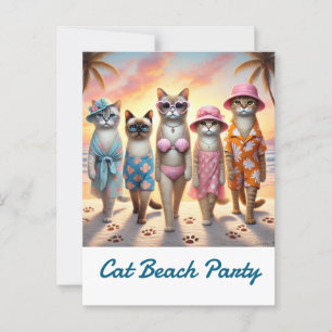 Beach party for Cat lovers Hawaii themed Postcard