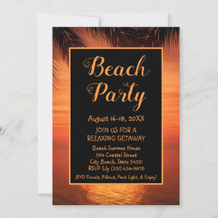 Beach Party Getaway Vacation Invitation