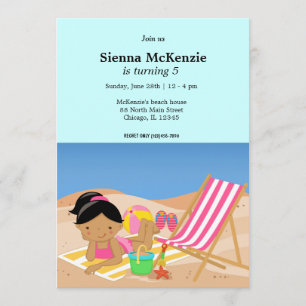Beach Party (Girl) Invitation