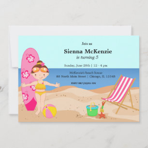 Beach Party (Girl) Invitation
