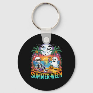 Beach Party Halloween Vibes Summerween Skeleton Gh Keychain