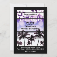 Beach Party Palm Trees Tropical Purple Glam