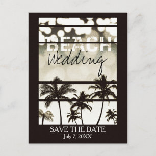 Beach Party Palm Trees Tropical White Hot Vintage Announcement Postcard