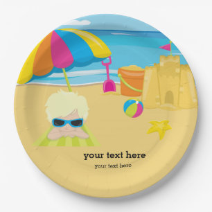 Beach party paper plate