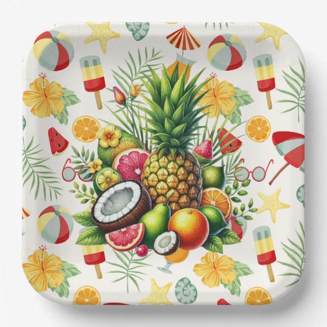 Beach Party  Paper Plate (Front)