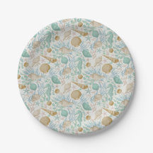 Beach Party Paper Plates, 7" Round Paper Plate