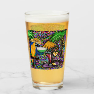 Beach Party Parrot Glass