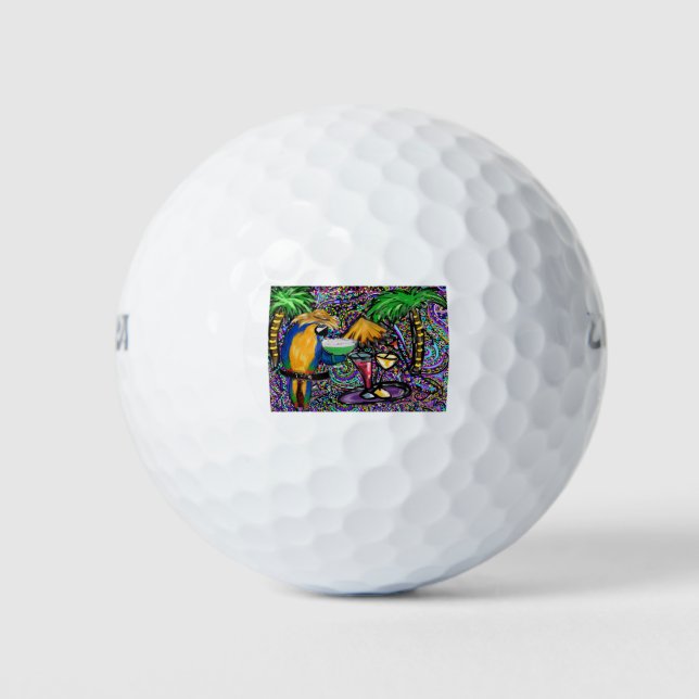 Beach Party Parrot Golf Balls (Front)