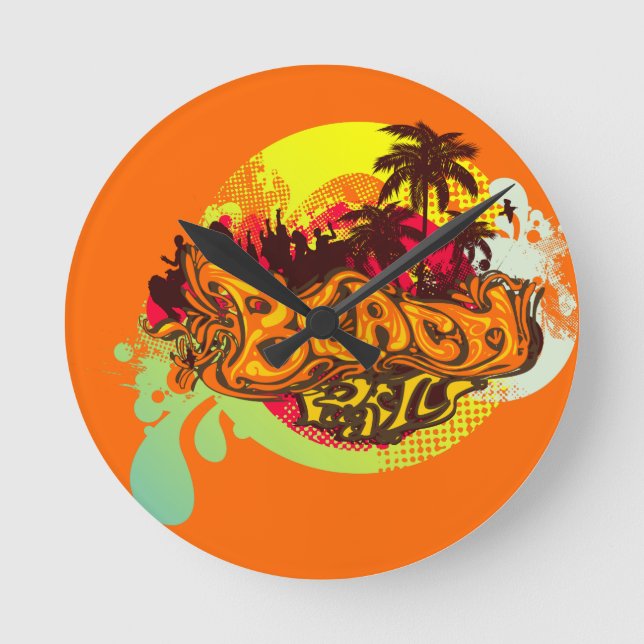 Beach Party Round Clock (Front)
