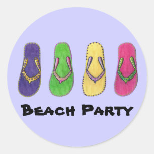 Beach Party Sandals Stickers