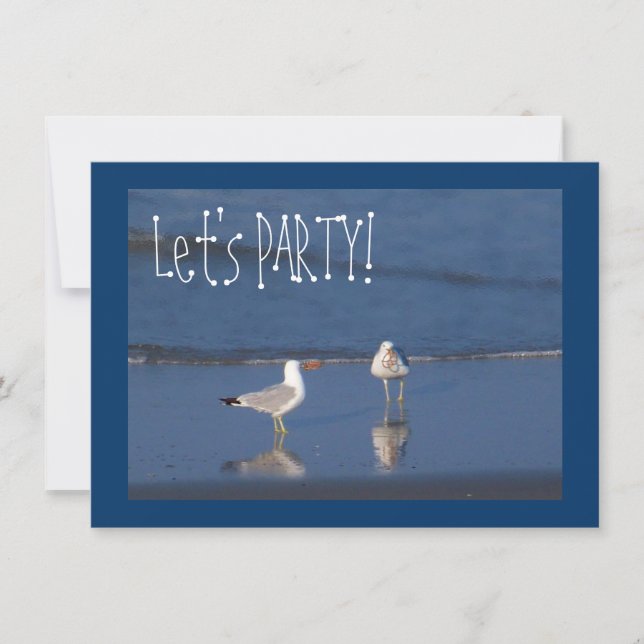 Beach Party Seagulls! Invitation (Front)